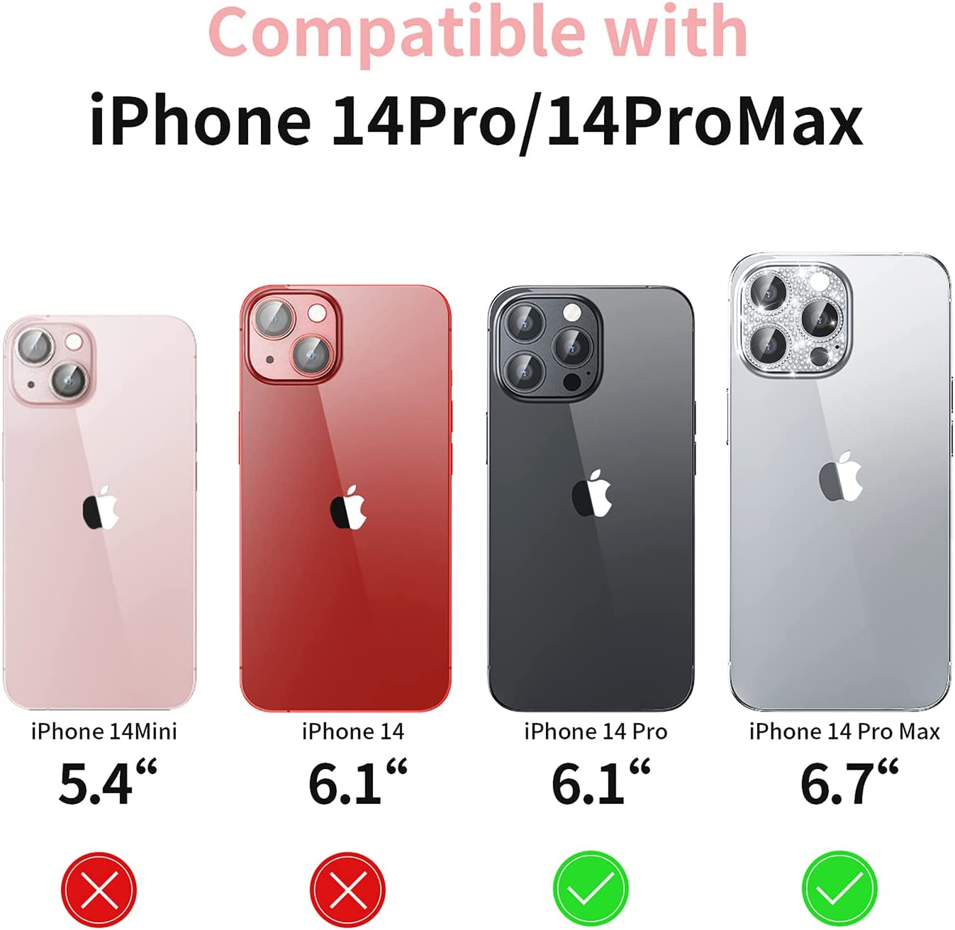 Mansoorr for iPhone 14 Pro & iPhone 14 Pro Max Camera Lens Protector - Sliver