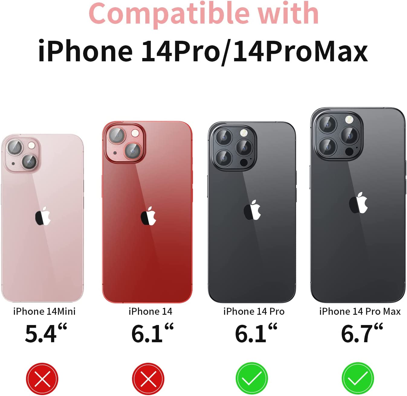 Mansoorr Camera Lens Protector for iPhone 14 Pro/iPhone 14 Pro Max - Black 2 Pack
