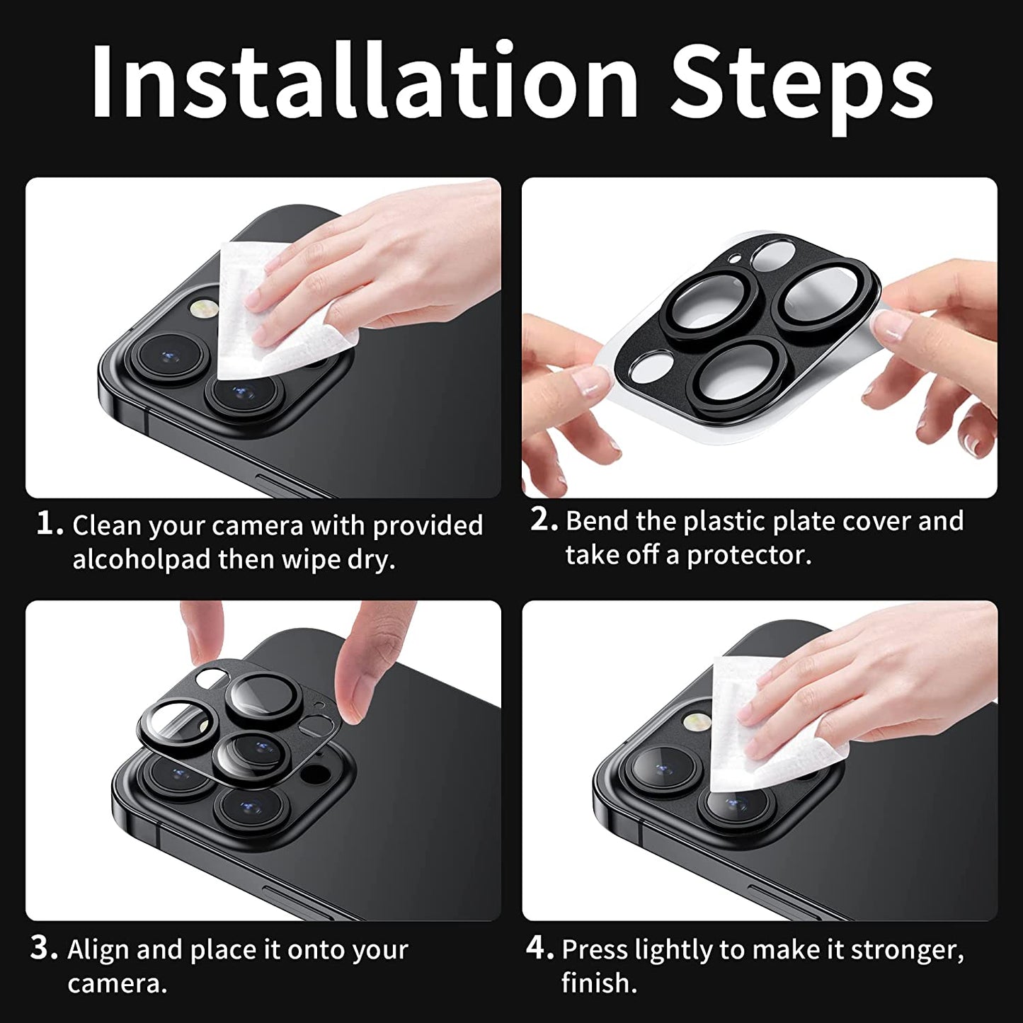 Mansoorr Camera Lens Protector for iPhone 14 Pro/iPhone 14 Pro Max - Purple and Black