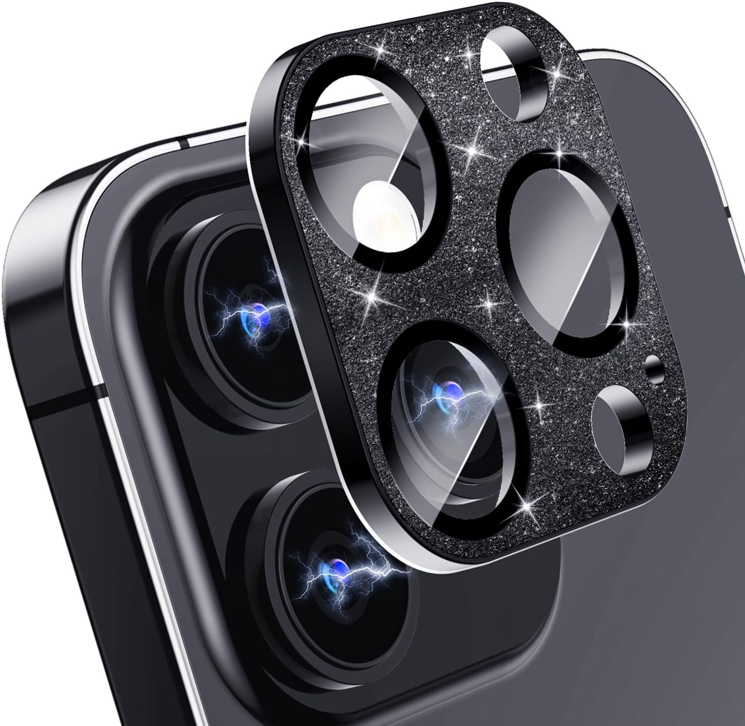Mansoorr for iPhone 15 Pro/iPhone 15 Pro Max Camera Lens Protector,[Bl