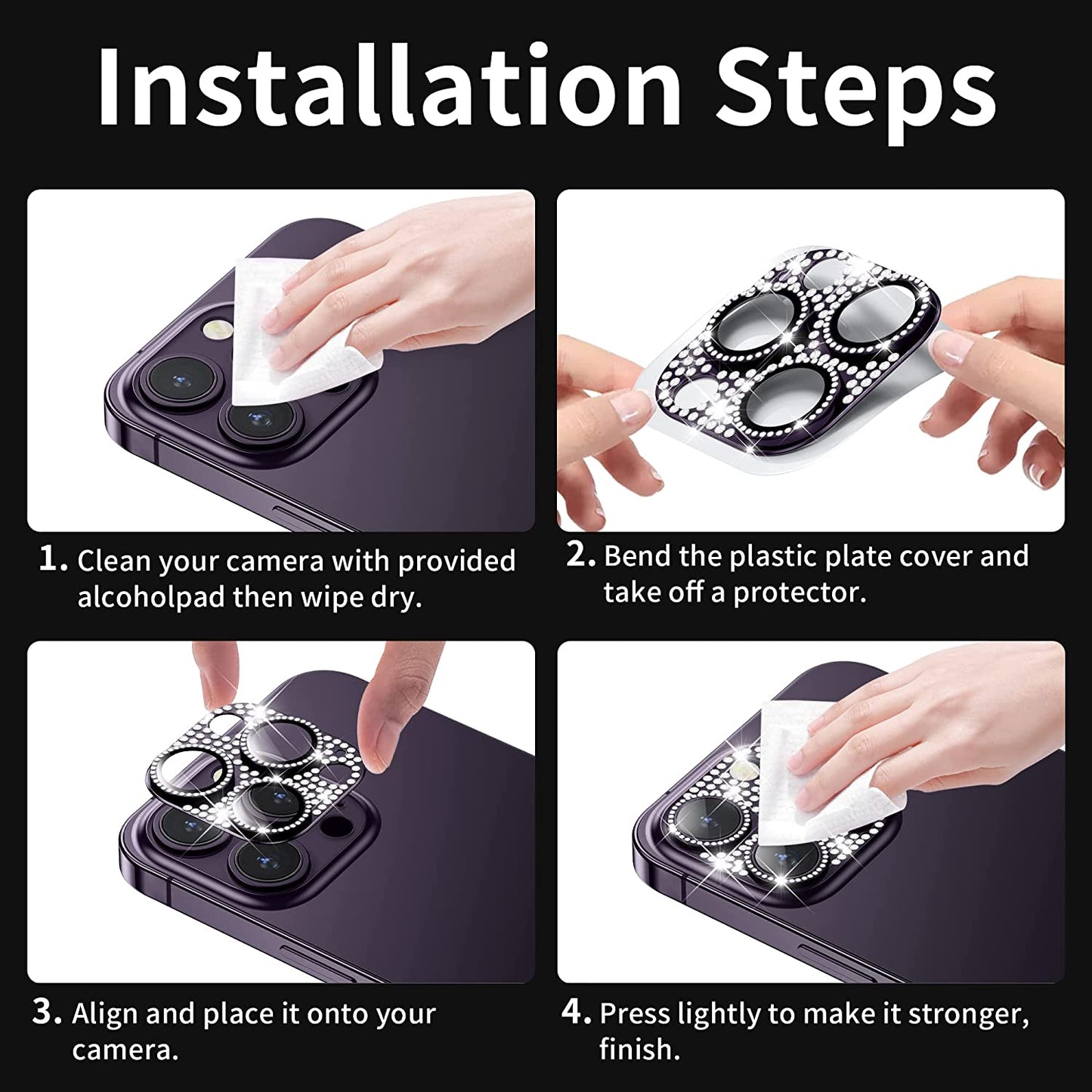 Mansoorr for iPhone 14 Pro & iPhone 14 Pro Max Camera Lens Protector - Purple