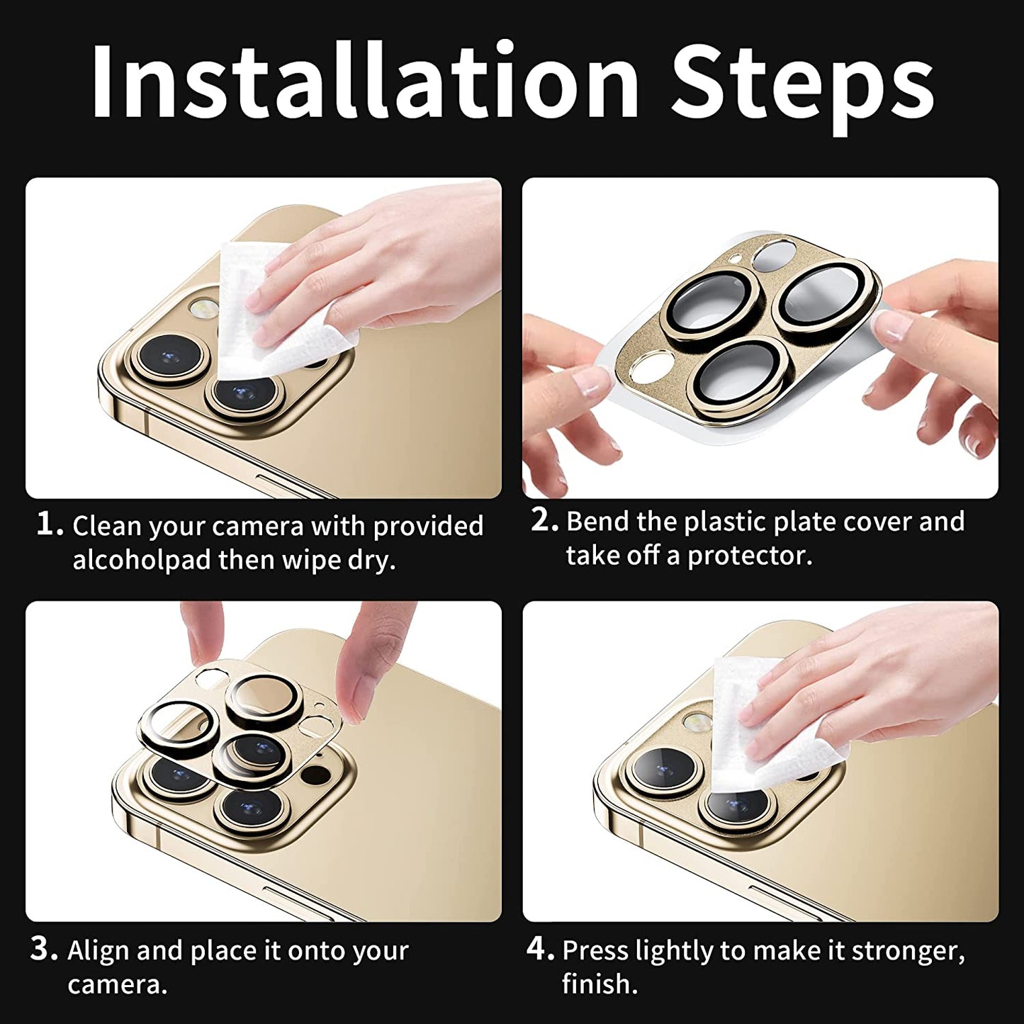 Mansoorr Camera Lens Protector for iPhone 14 Pro/iPhone 14 Pro Max - Gold