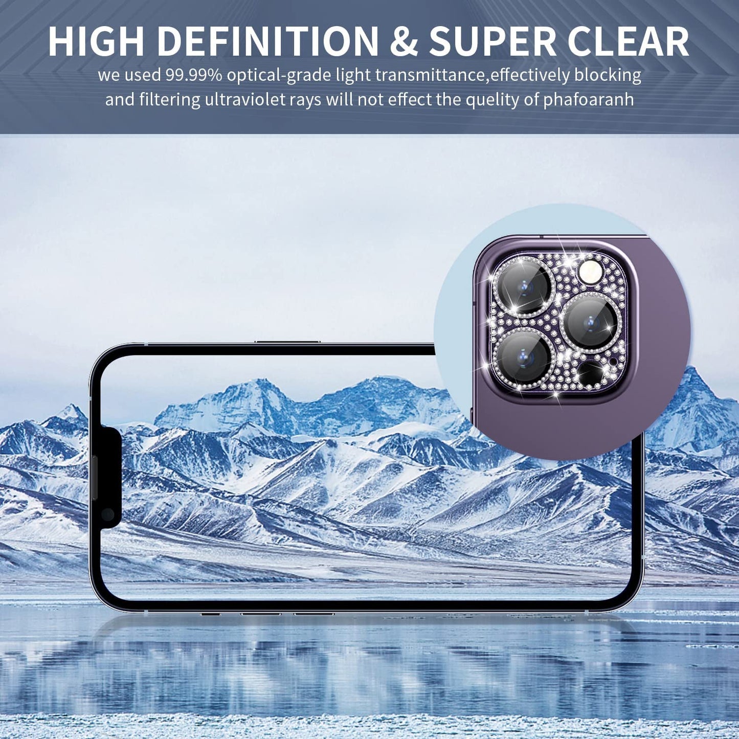 Mansoorr for iPhone 14 Pro & iPhone 14 Pro Max Camera Lens Protector - Purple