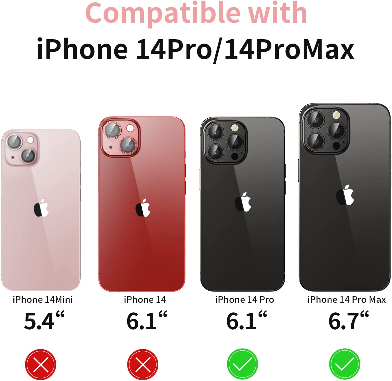 Mansoorr Camera Lens Protector for iPhone 14 Pro/iPhone 14 Pro Max -Space Black