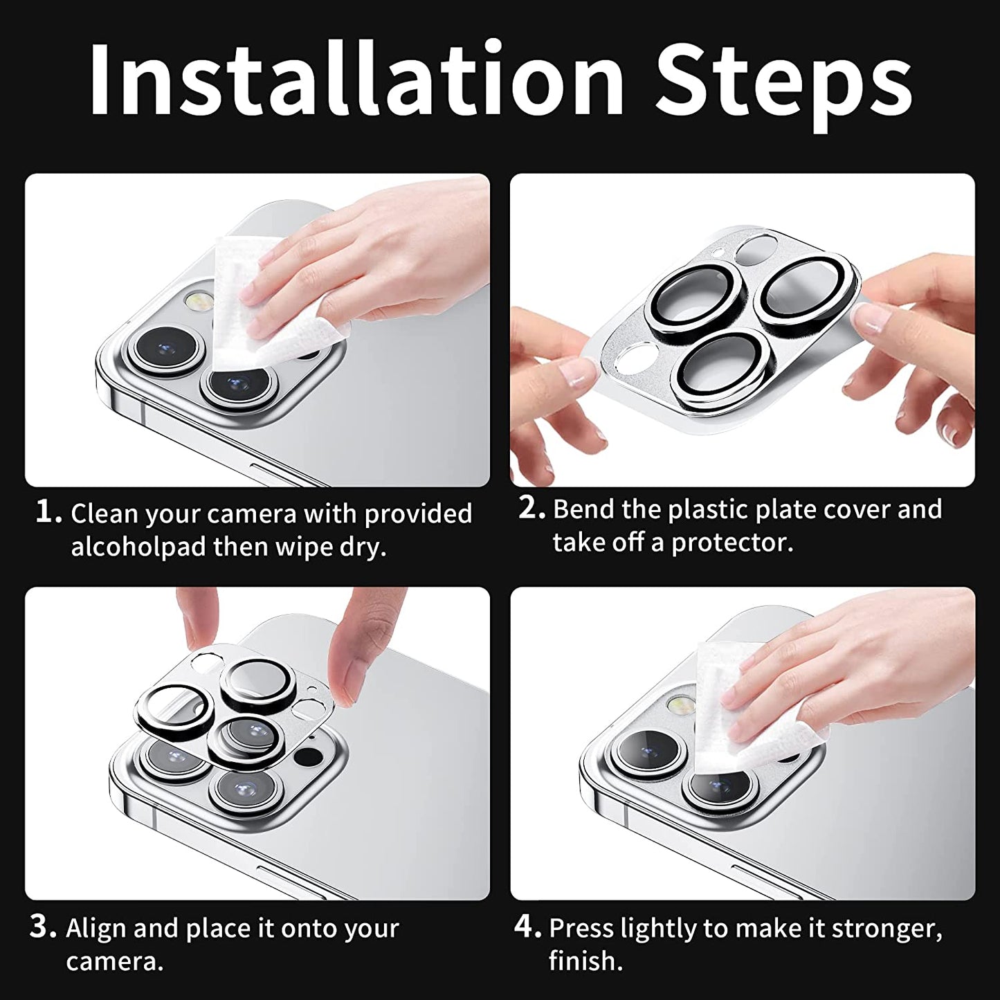 Mansoorr Camera Lens Protector for iPhone 14 Pro/iPhone 14 Pro Max -Sliver