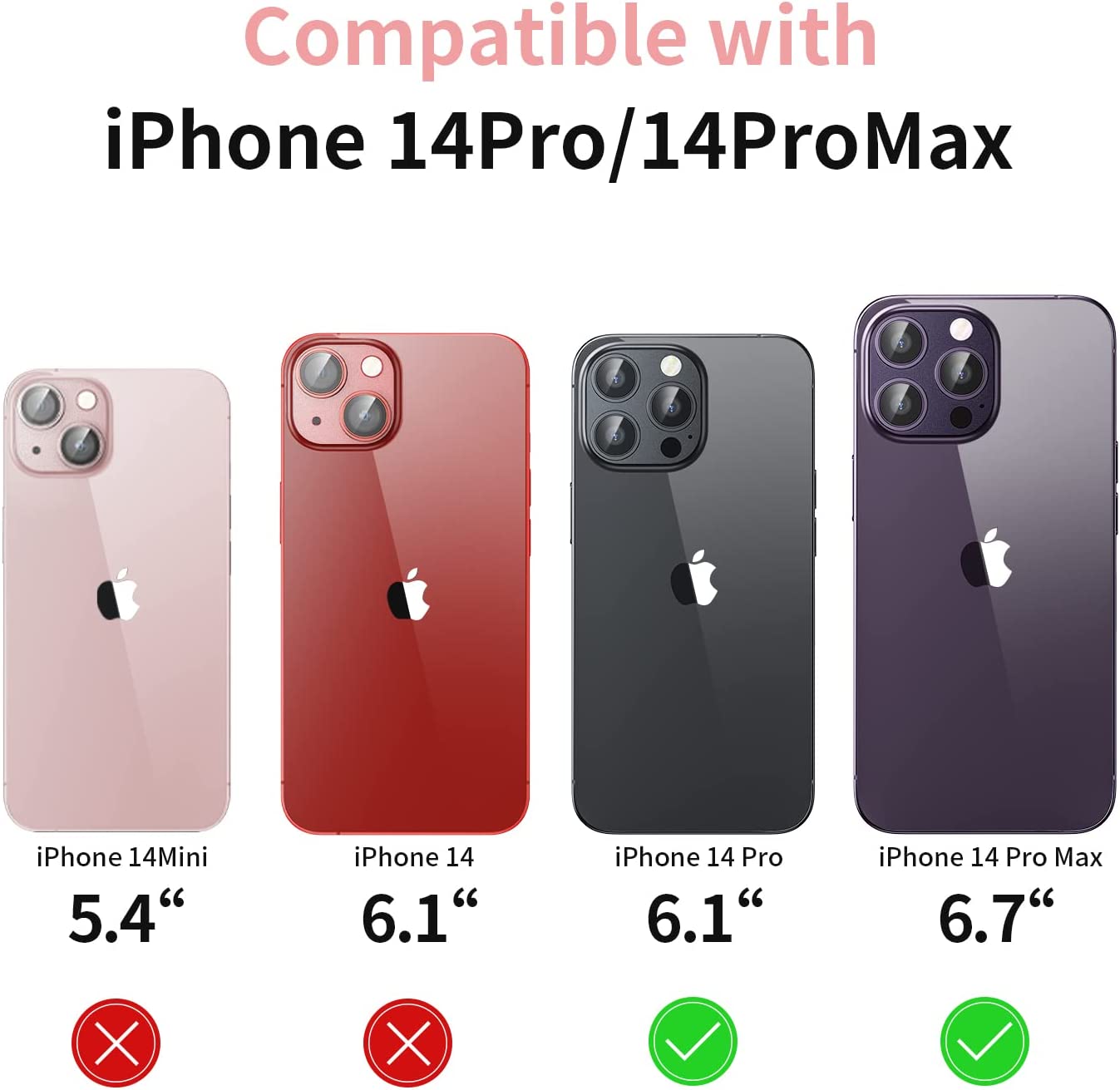 Mansoorr Camera Lens Protector for iPhone 14 Pro/iPhone 14 Pro Max - Purple 2 Pack
