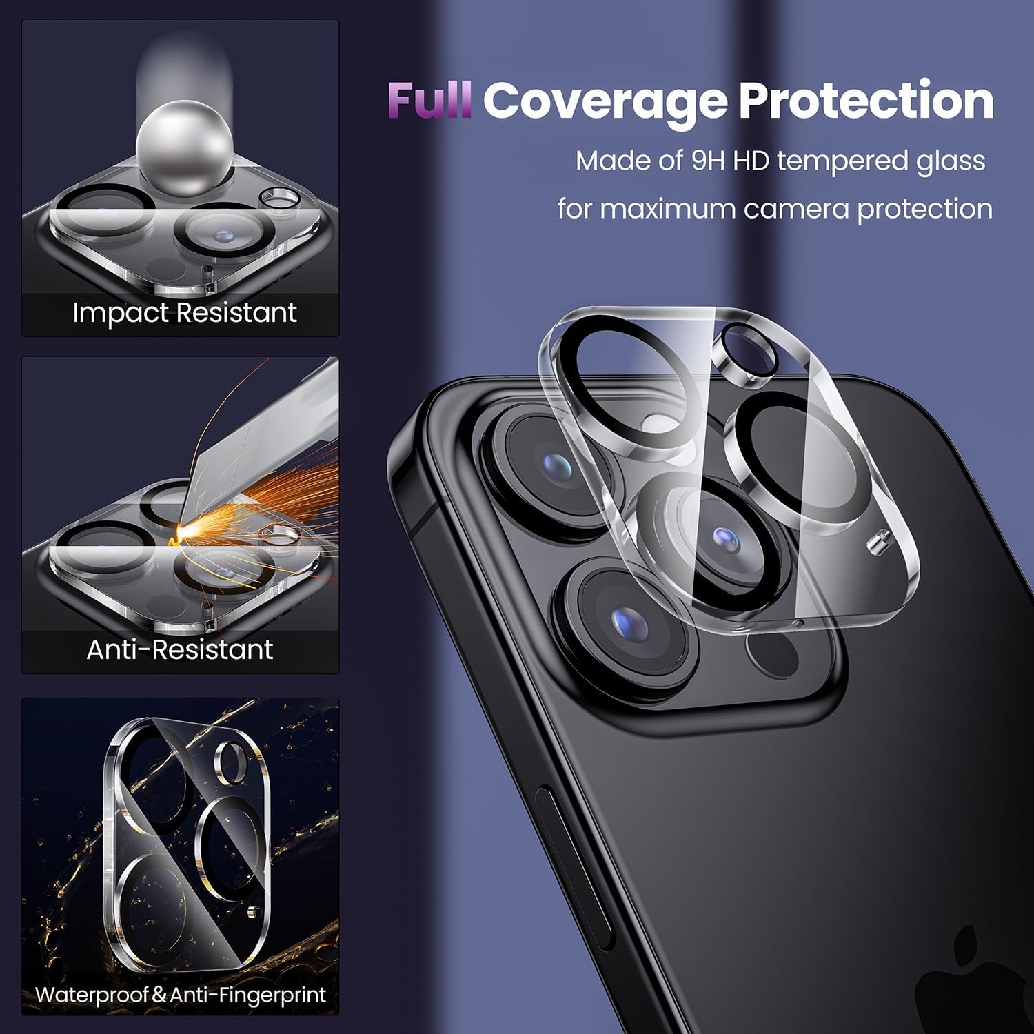 Mansoorr for iPhone 15 Pro Max/iPhone 15 Pro Camera Lens Protector,[Ni
