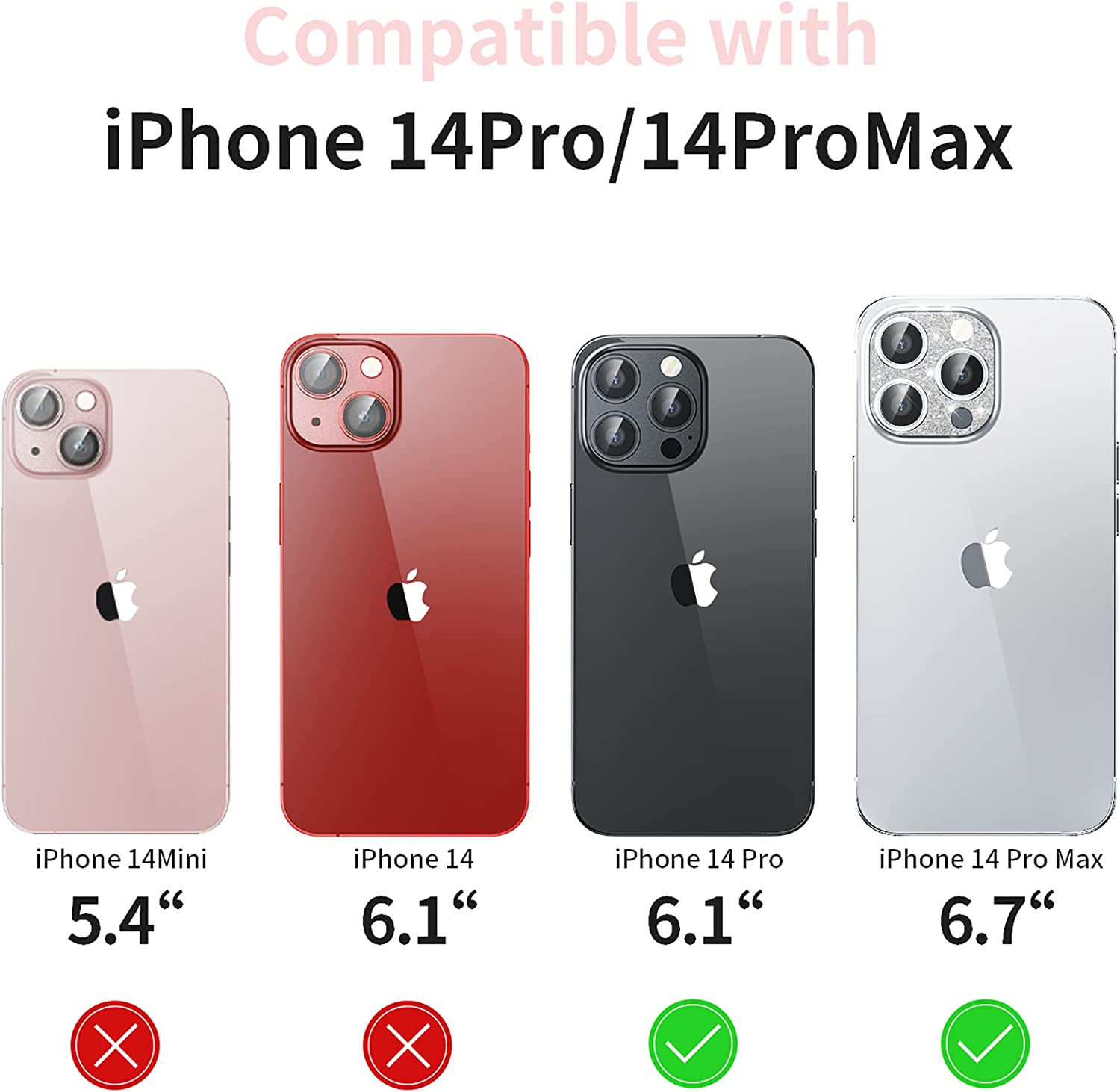 Mansoorr for iPhone 15 Pro/iPhone 15 Pro Max Camera Lens Protector,[Up