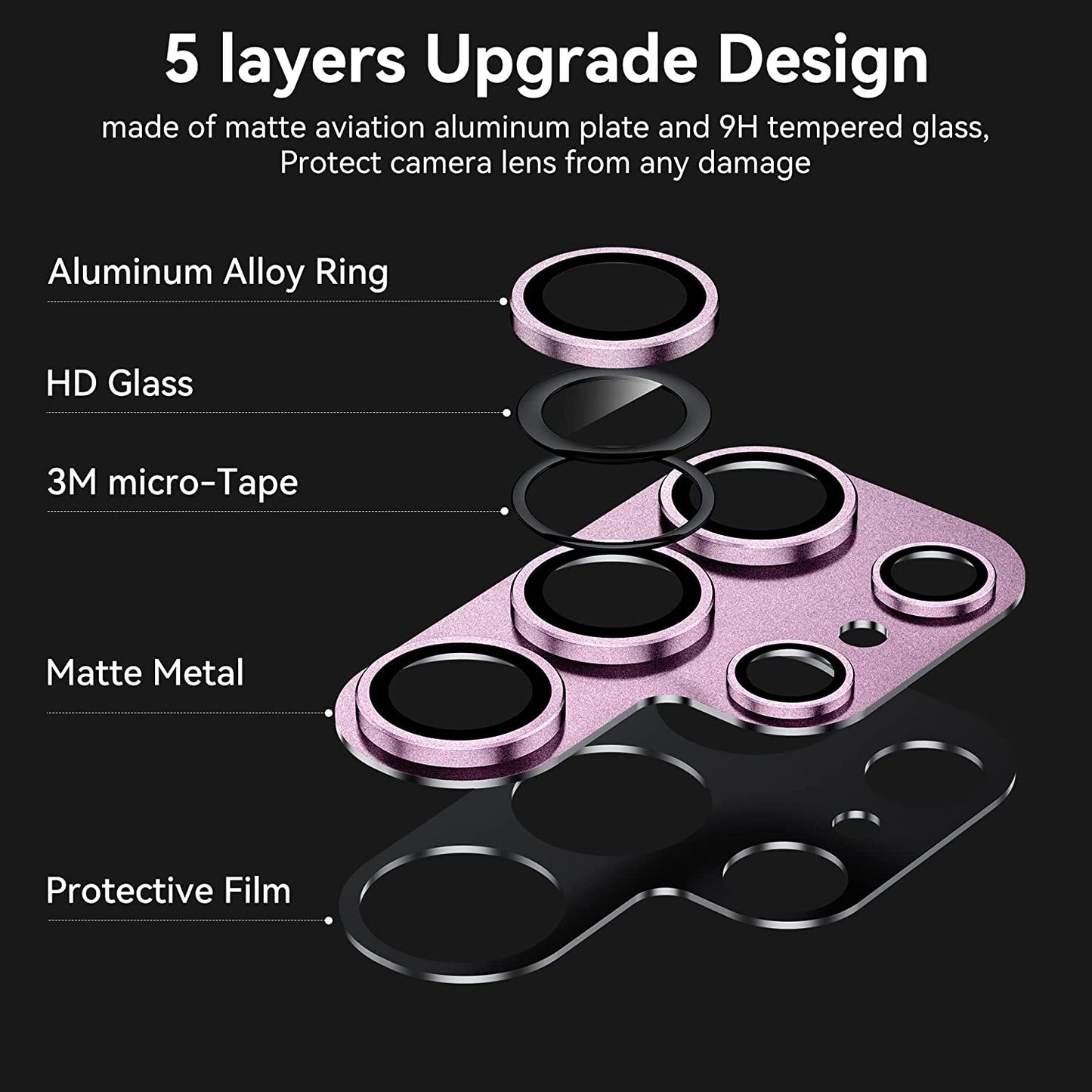 Mansoorr for Samsung Galaxy S23 Ultra Camera Lens Protector, Lavender