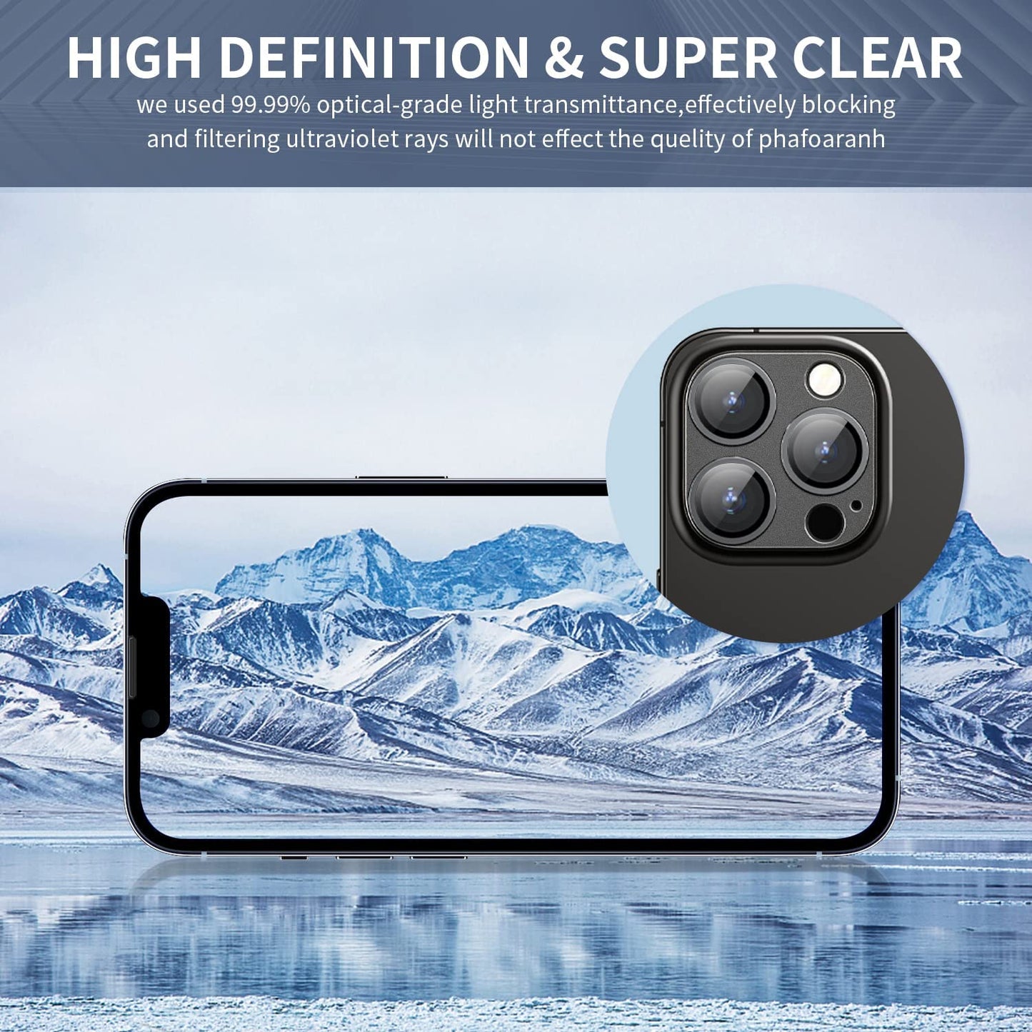 Mansoorr Camera Lens Protector for iPhone 14 Pro/iPhone 14 Pro Max -Space Black